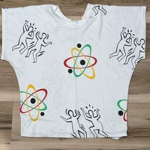 Kantoo Vintage Atom Science Short Sleeve Shirt All Over Print Women’s Medium